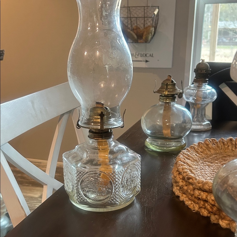 Vintage Clear Glass Oil Lantern